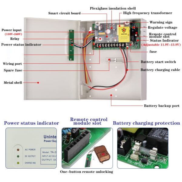 WhatsApp Image 2026-01-22 at 13.47.57 (3) AC 110-240V DC 12V/5A Door Access Control System Switching Supply Power UPS Power Supply battery backup