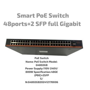 Smart PoE Switch 48 Ports Full Gigabit + 2 Slots SFP Uplink