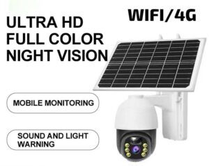 Caméra de Surveillance Solaire PTZ Haute Performance – WiFi & 4G avec Vision Nocturne Couleur.