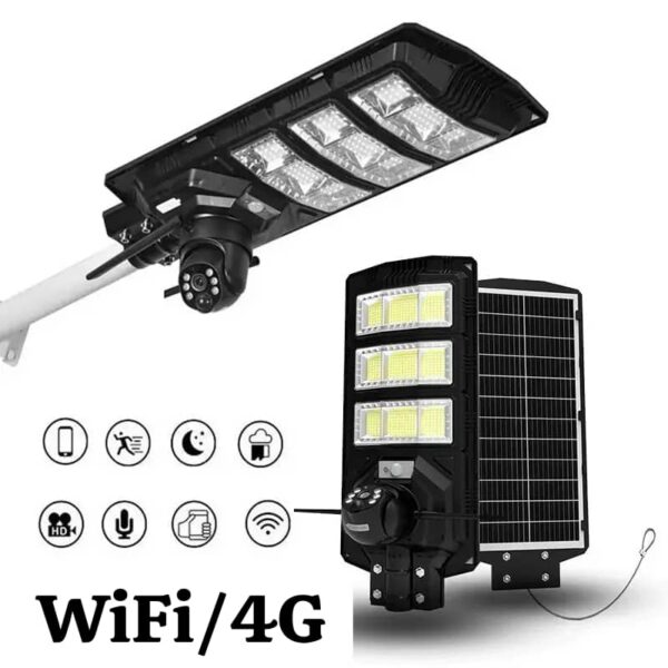 Lampadaire Solaire Tout-en-Un avec Caméra de Surveillance