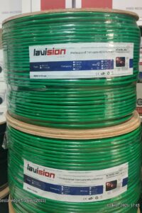 Câble Réseau Lavision USA Cat6a F/UTP 500m (Extérieur/Intérieur) - Vert 100% cuivre