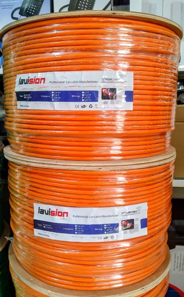 Câble Réseau Lavision USA Cat6a SFTP - Premium Cuivre (Vert/Orange)