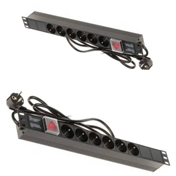 Bandeau de Prises Rackable 19" PDU - 8 Prises Schuko avec Interrupteur de Protection