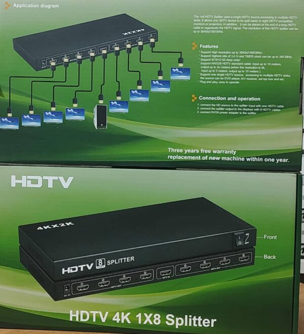 WhatsApp Image 2026-03-21 at 18.57.09 Splitter HDMI 4K UHD – 1 Entrée / 8 Sorties